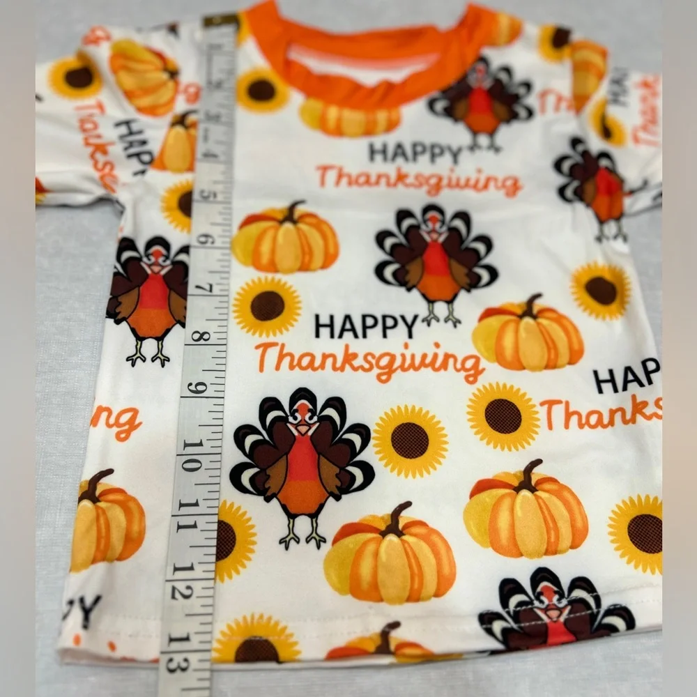 3-6 months baby unisex Turkey Pumpkin Sunflower jogger set